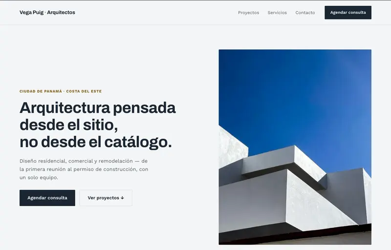Captura real de la página de inicio — Estudio profesional, sitio de demostración